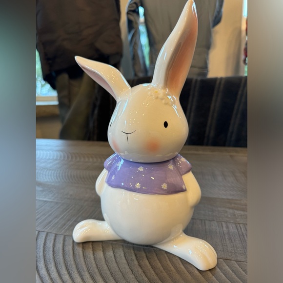 Bunny Cookie Jar - Canister by 10 Strawberry Street Lavender - Picture 2 of 8